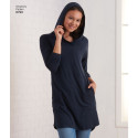 Kjole og hætte tunika snitmønster simplicity 8790