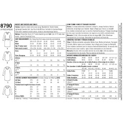 Kjole og hætte tunika snitmønster simplicity 8790