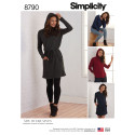 Kjole og hætte tunika snitmønster simplicity 8790