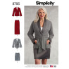 Jakke m/bindebælte og nederdel  også plusmode snitmønster simplicity 8795