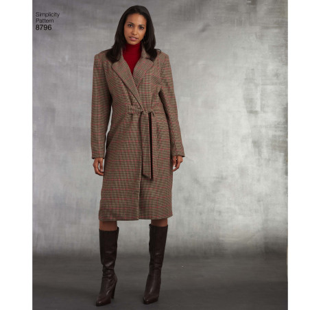 Frakke også plusmode snitmønster simplicity 8796