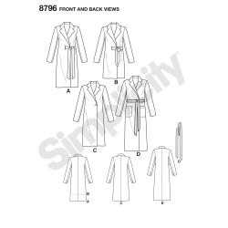 Frakke også plusmode snitmønster simplicity 8796