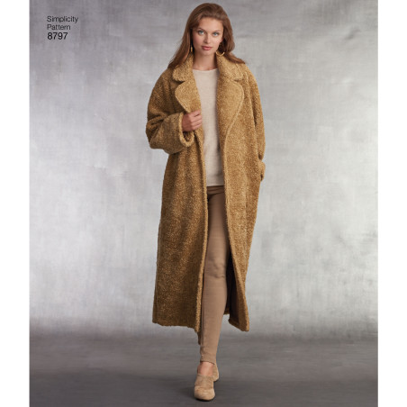 Løs frakke/jakke snitmønster simplicity 8797