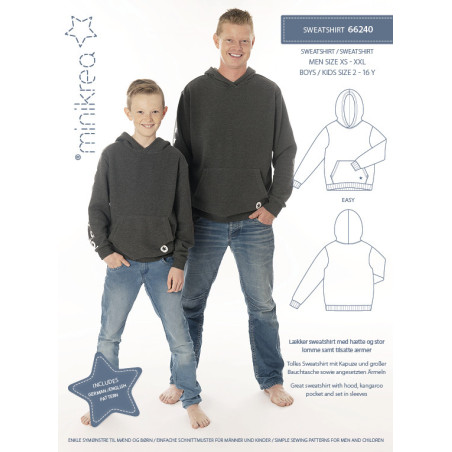 Sweatshirt Drenge/mænd Minikrea snitmønster 66240