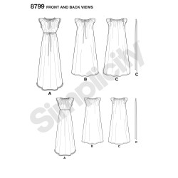 1950èrne vintage natkjoler snitmønster Simplicity 8799