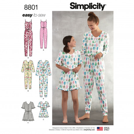 Jumpsuit mor og datter snitmønster easy Simplicity 8801