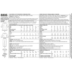 Pyjamas  natkjole  og hjemmesko  børnetøj snitmønster Simplicity 8806