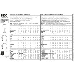 Bluse vest nederdel og leggings snitmønster Simplicity 8807