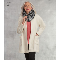 Cotigan og tørklæde snitmønster Simplicity 8811