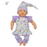 Bæreslynge og dukketøj til 38 cm dukke snitmønster Simplicity 8820