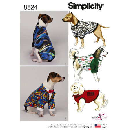 Hundetøj snitmønster Simplicity 8824