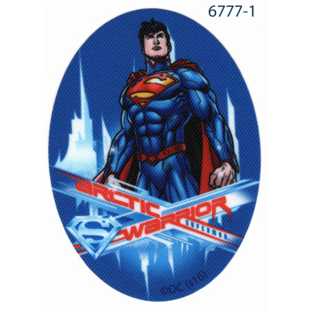 Superman Printet strygelap  oval 11x8 cm 6777-1