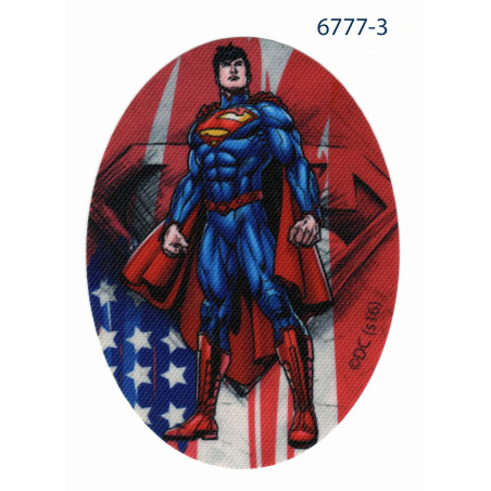Superman Printet strygemærke oval 11x8 cm