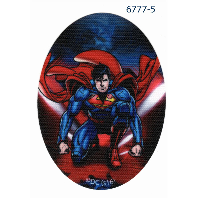 Superman Printet strygemærke oval 11x8 cm Superman Printet strygemærke oval 11x8 cm