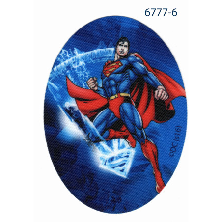 Superman Printet strygemærke oval 11x8 cm