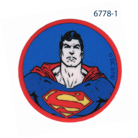 Superman printet strygemærke  Ø 6 cm