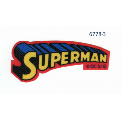 Superman logo printet strygemærke 8x3,5 cm
