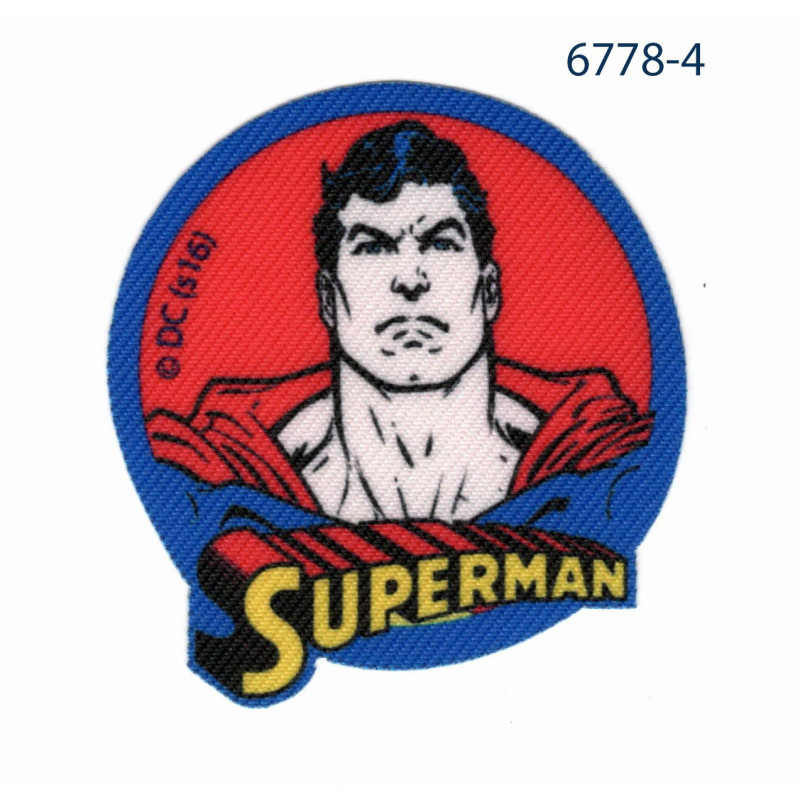 Superman printet strygemærke Ø 6 cm Superman printet strygemærke Ø 6 cm