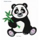 Kæmpe Panda m/bambusgren Broderet strygemærke15x14 cm