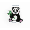 Panda m/bambus gren  Broderet strygemærke 7,5x7 cm
