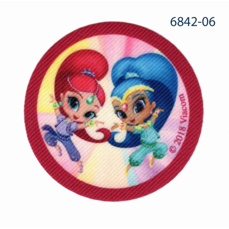 Shimmer & Shine printet strygemærke Ø 6,5 cm