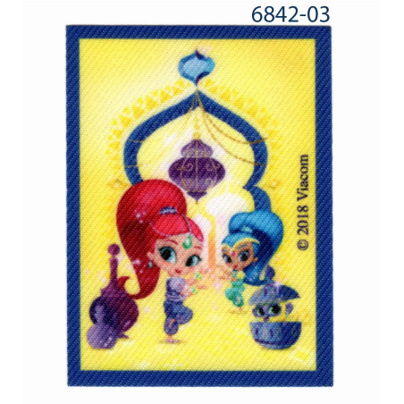 Shimmer & Shine printet strygemærke 7,5x5,5 cm