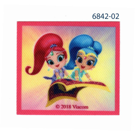 Shimmer & Shine printet strygemærke  6x6,5 cm