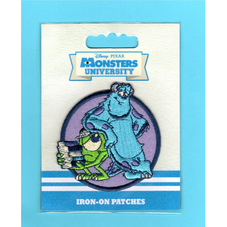 Disney Monsters Inc, Mike og Sullivan broderet strygemærke Ø 6,5 cm