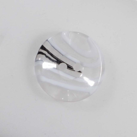 Klar knap m/grafitty Hvid/sort 22mm