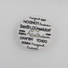 Knap 4-hul m/tekst  25mm sort/hvid 