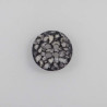 Knap 4-hul   Sten look sort/hvid/grå