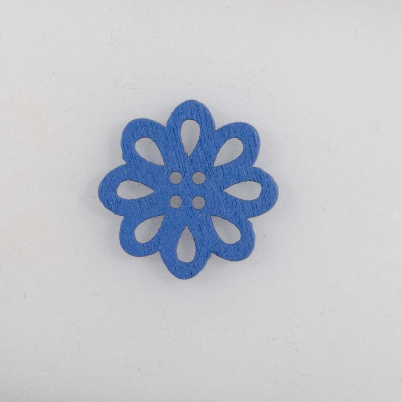 Træ knap  4-hul Blomst 20 mm