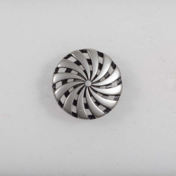 Knap m/øje metal look Gl.sølv 22mm