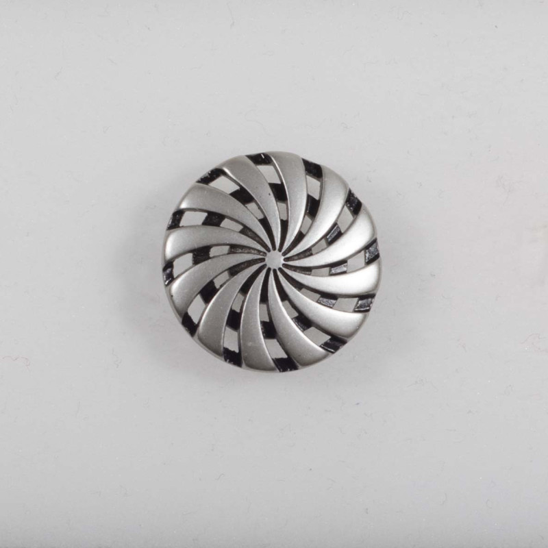 Knap m/øje metal look Gl.sølv 22mm