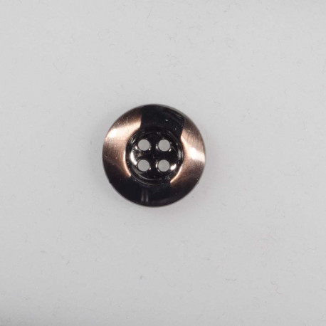 Knap 4-hul metal look grå/kobber 15 mm