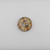 Knap 2-hul Metal look  m/print 15mm