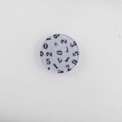Knap /m sorte tal 15mm sort/lys blå