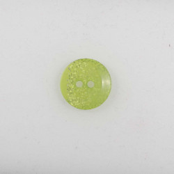 Knap 2-hul Lime m/sølv 15 mm