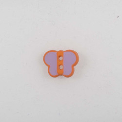 Knap 12mm sommerfugl lilla/orange