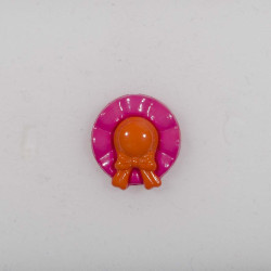 Børne knap m/øje 18mm Sommerhat Orange/Pink