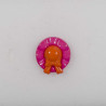 Børne knap m/øje 18mm Sommerhat Orange/Pink