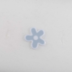 Knap m/øje Blomst 15mm Lys blå