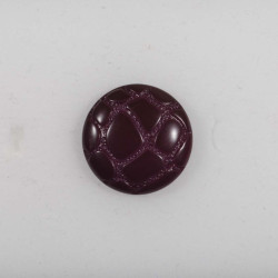 Frakke knap m/øje læder look rødbrun 20mm