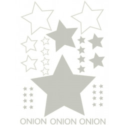 Onion printark Stjerner sølv