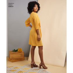 Kjole m/sløjfe snitmønster simplicity 8834