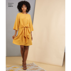 Kjole m/sløjfe snitmønster simplicity 8834