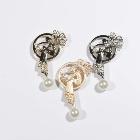 Perle Fe Broche 4x6 cm