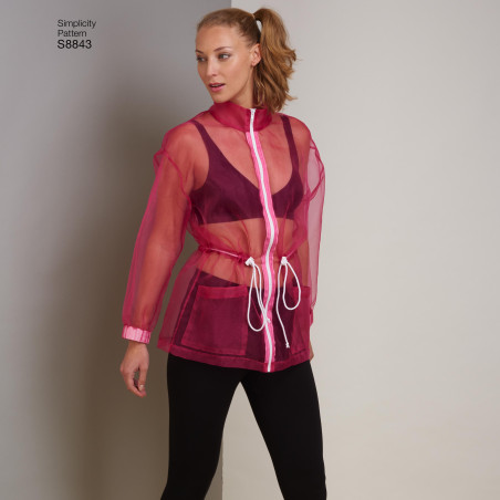 Jakke  m/hætte snitmønster Simplicity 8843