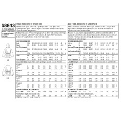 Jakke  m/hætte snitmønster Simplicity 8843