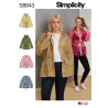 Jakke  m/hætte snitmønster Simplicity 8843